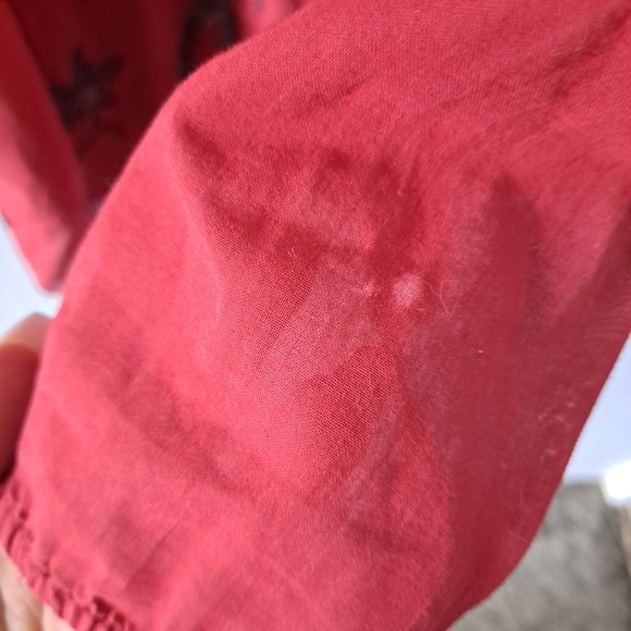 Free People Red Embellished Tunic Blouse - Picture 7 of 8